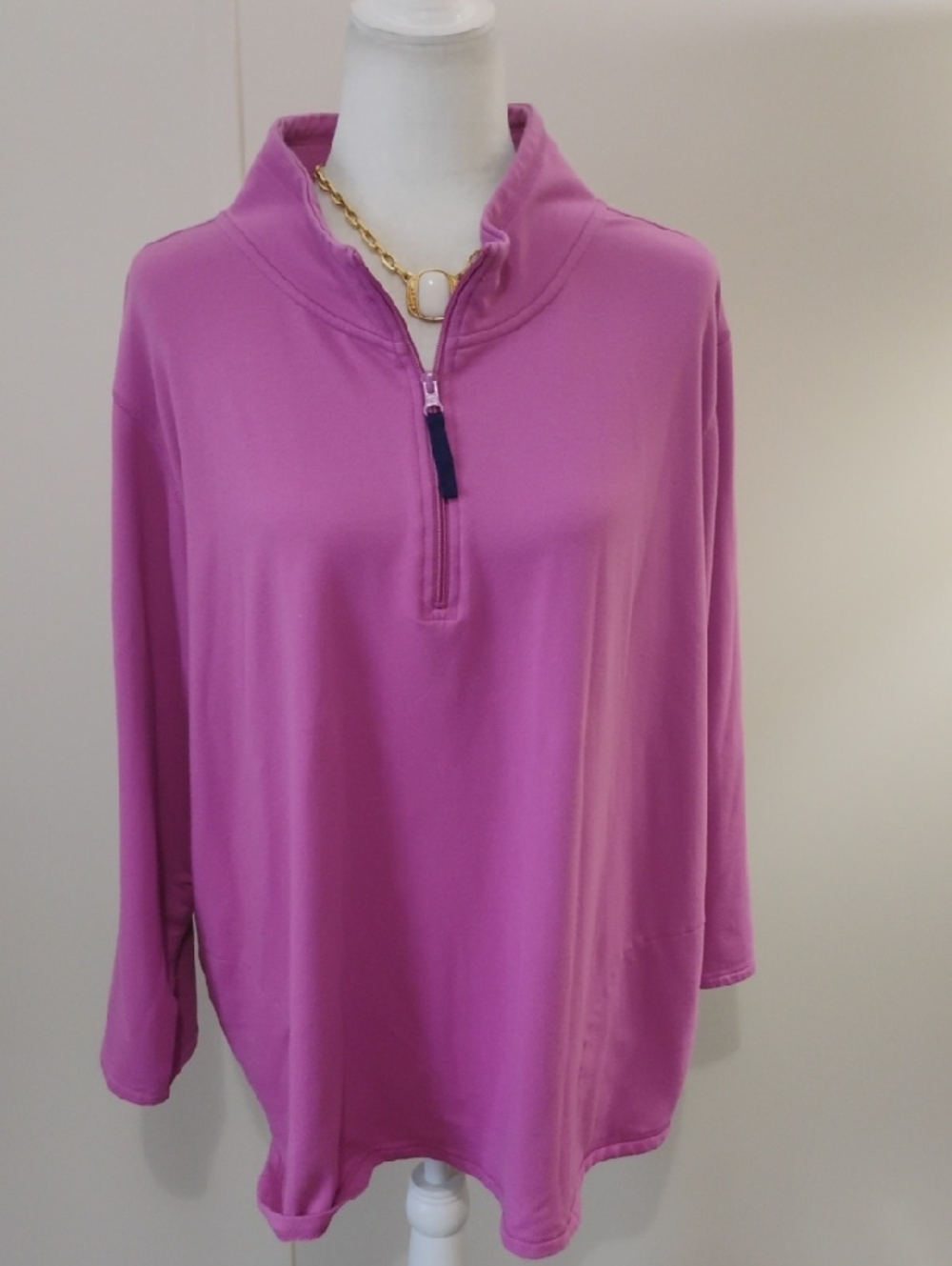 St. John's Bay Bright Pink Quarter-Zip Pullover